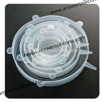 BPA Free6PCS Dahareun Cover Fleksibel Silicone manteng Lids